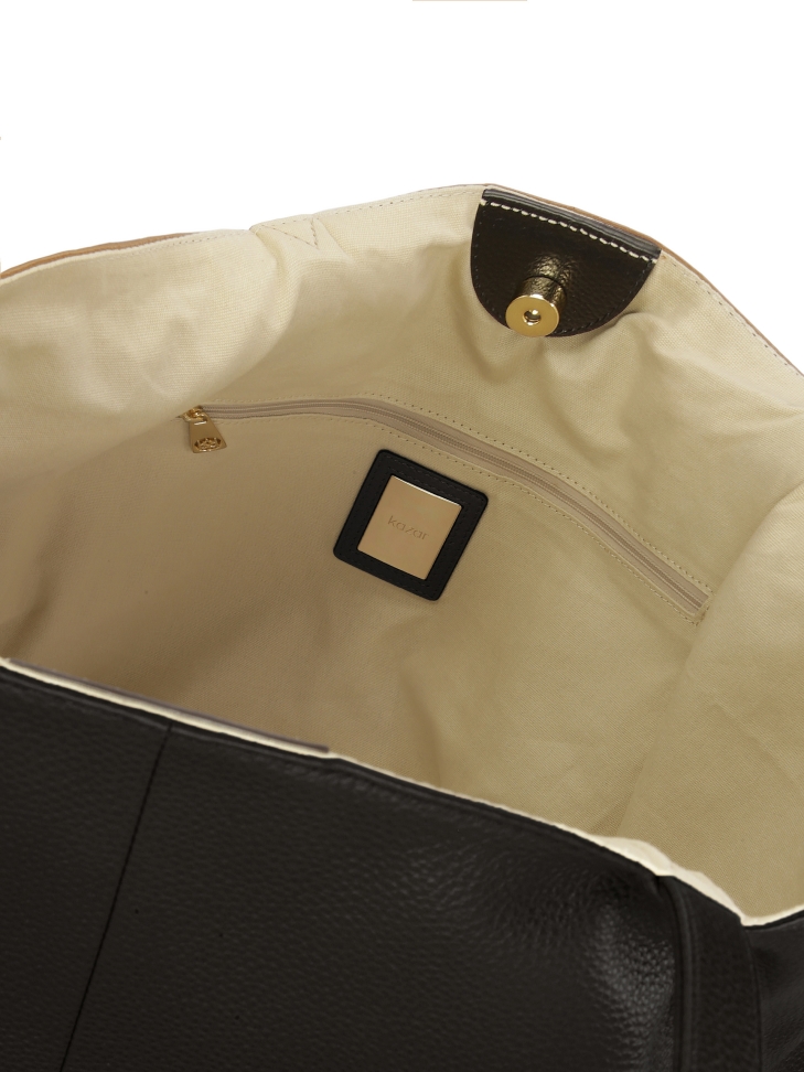 Duża czarna torebka na ramię z odpinaną saszetką