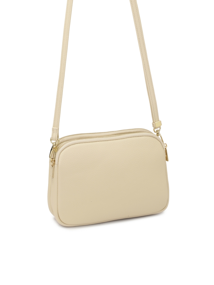 Beżowa torebka z kieszonką na przodzie