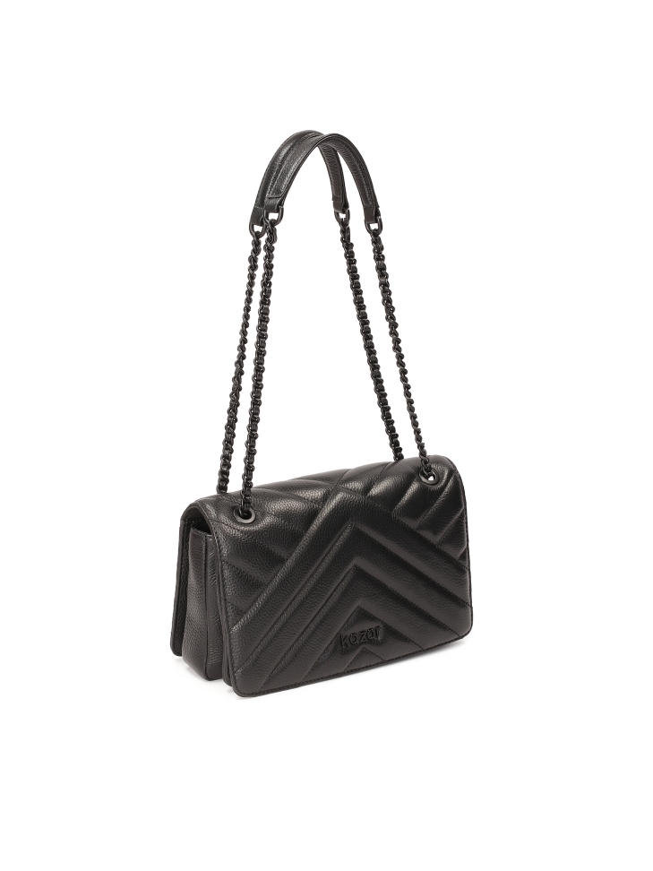 Podłużna torebka na ramię z efektownym przeszyciem