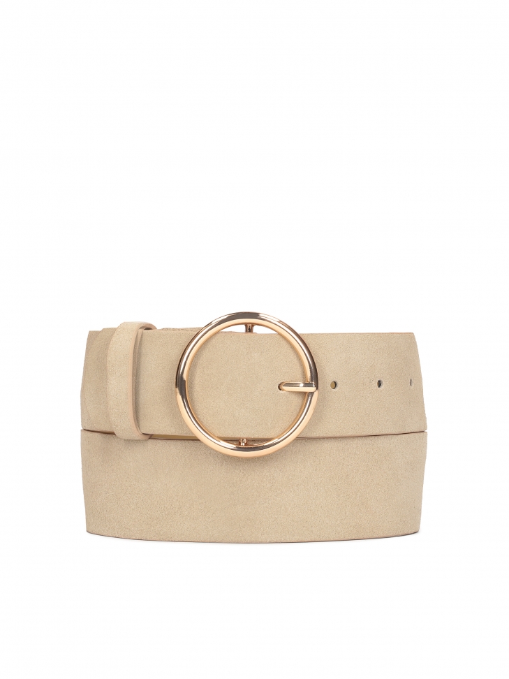 Pasek damski ze otą oągłą klamrą