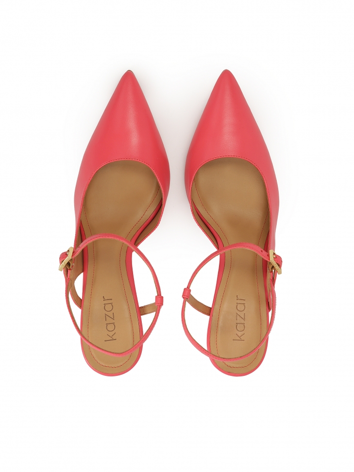 Różowe czółenka z odytą piętą