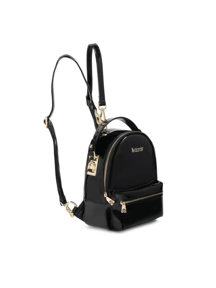 Czarny plecak damski 2w1