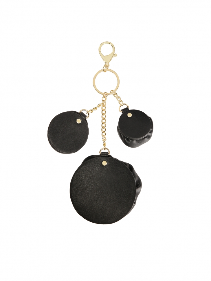 Duży brelok ze skórzanymi kwiatkami