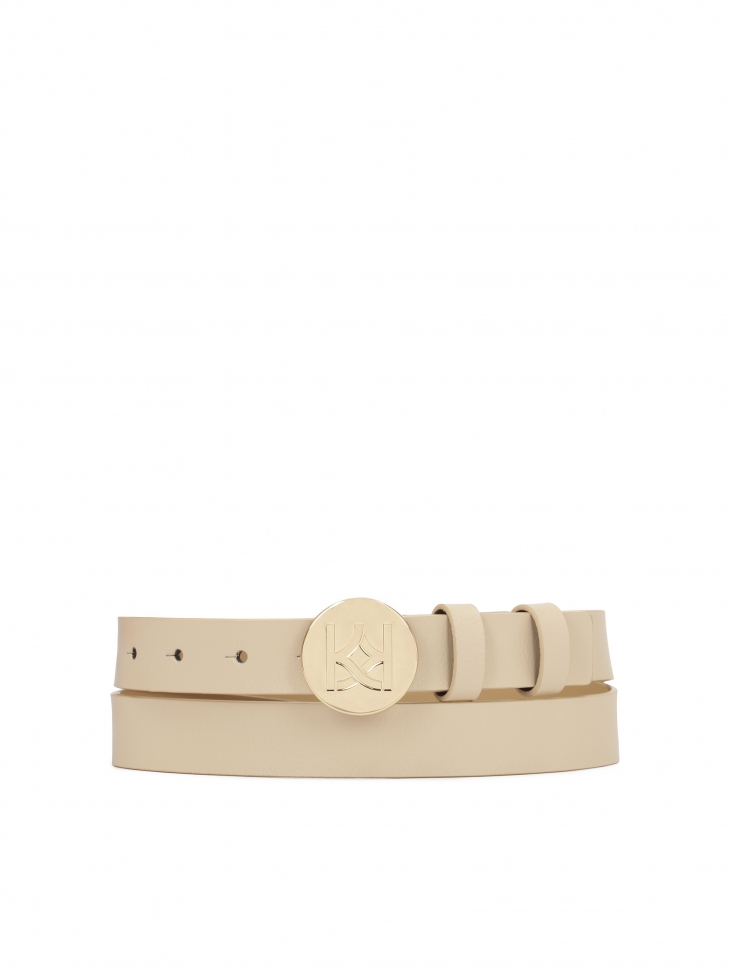 Skórzany pasek z oągłą klamrą