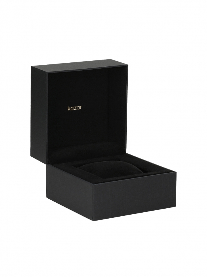 Zegarek na skórzanym pasku ze otą kopertą i białą tarczą