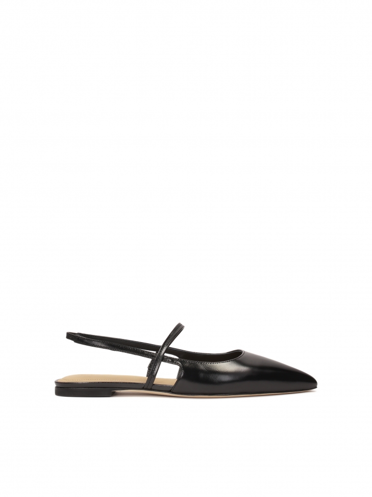 Czółenka na płaskiej podeszwie z otwartą piętą