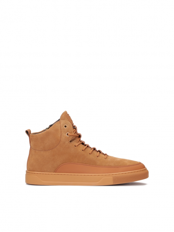 Zamszowe sneakersy z cholewką do kostki