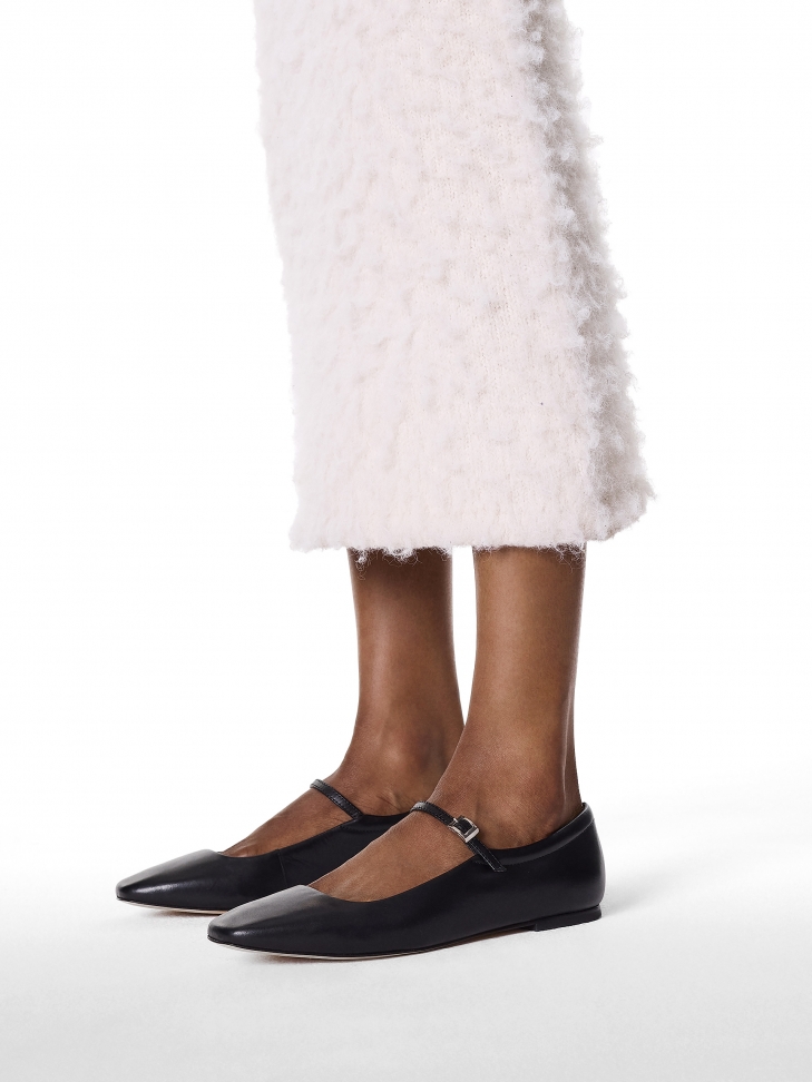 Czarne baleriny z kwadratowym noskiem