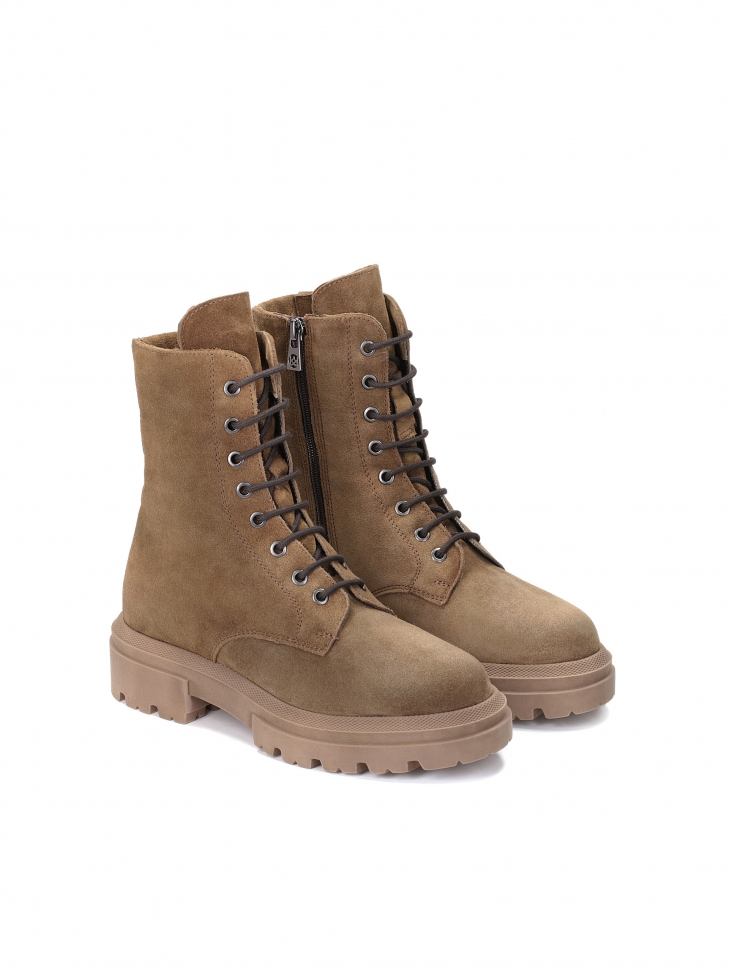 Ciemnobeżowe trzewiki damskie