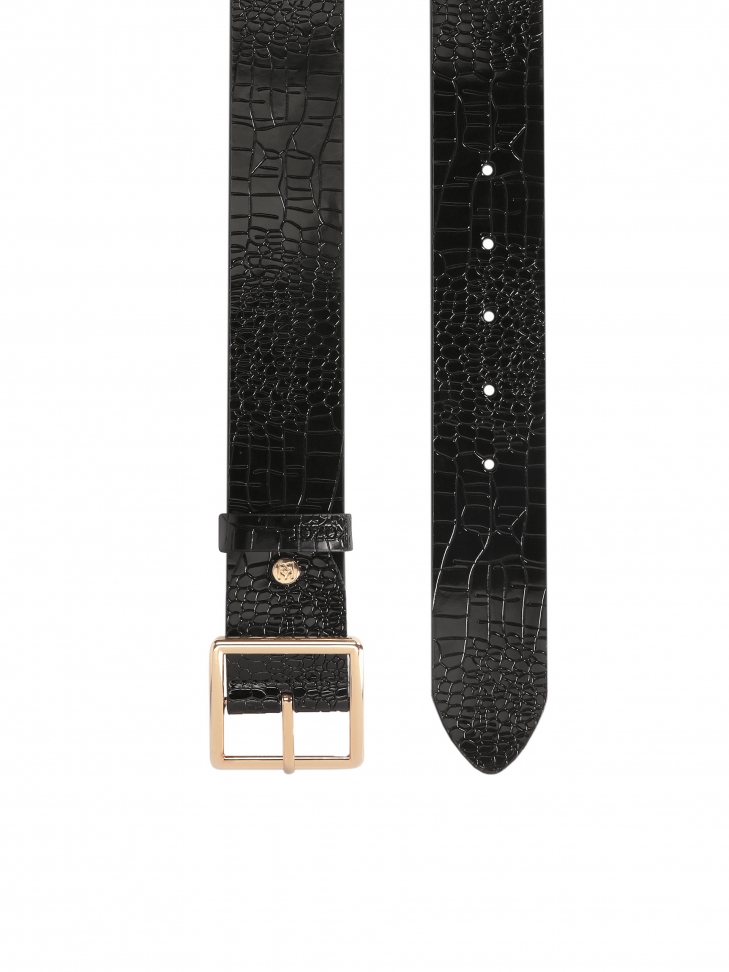 Szeroki skórzany pasek damski