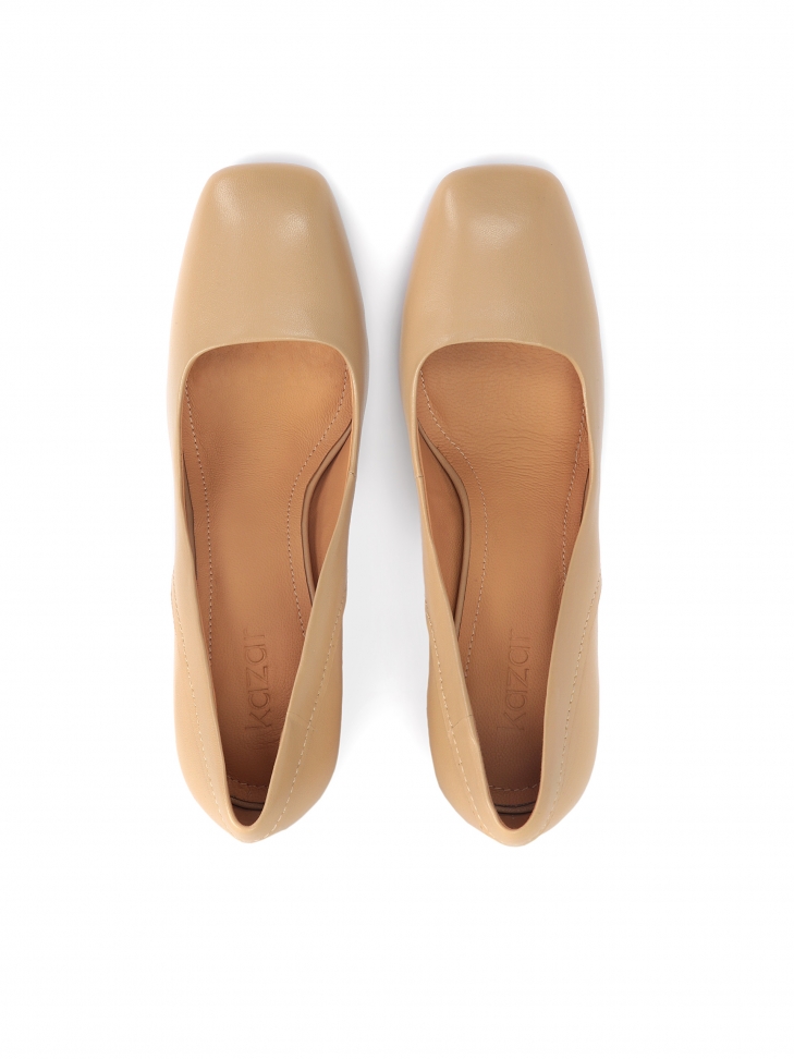 Eleganckie skórzane czółenka damskie na wysokim słupku