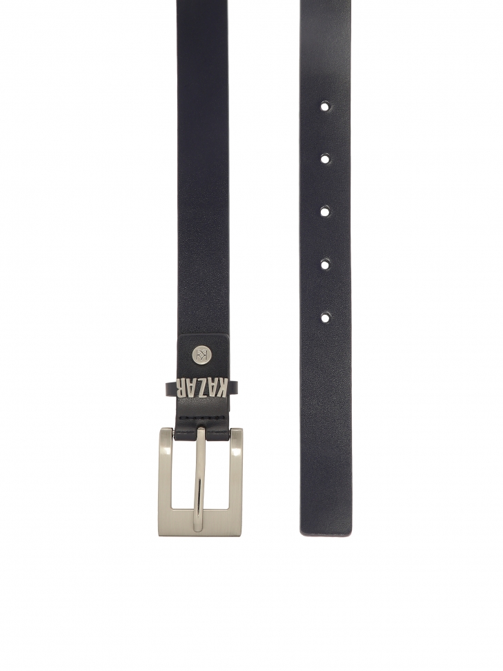 Granatowy pasek z logotypem na szlufce