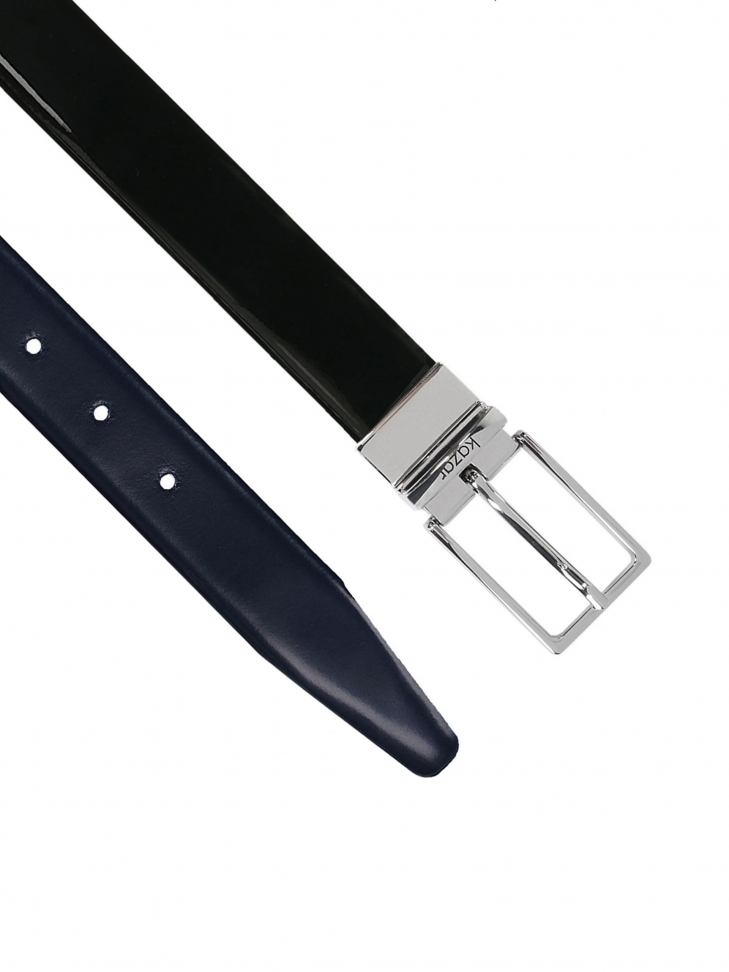 Czarno-granatowy pasek dwustronny