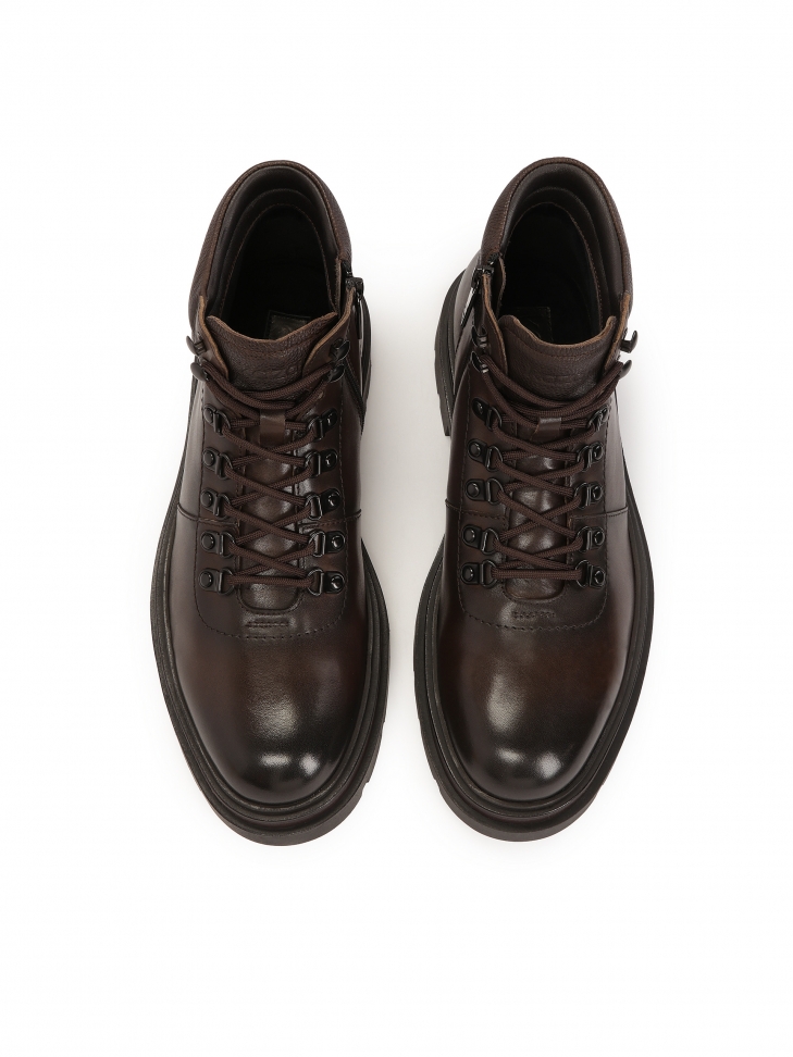 Brązowe trzewiki z ociepleniem