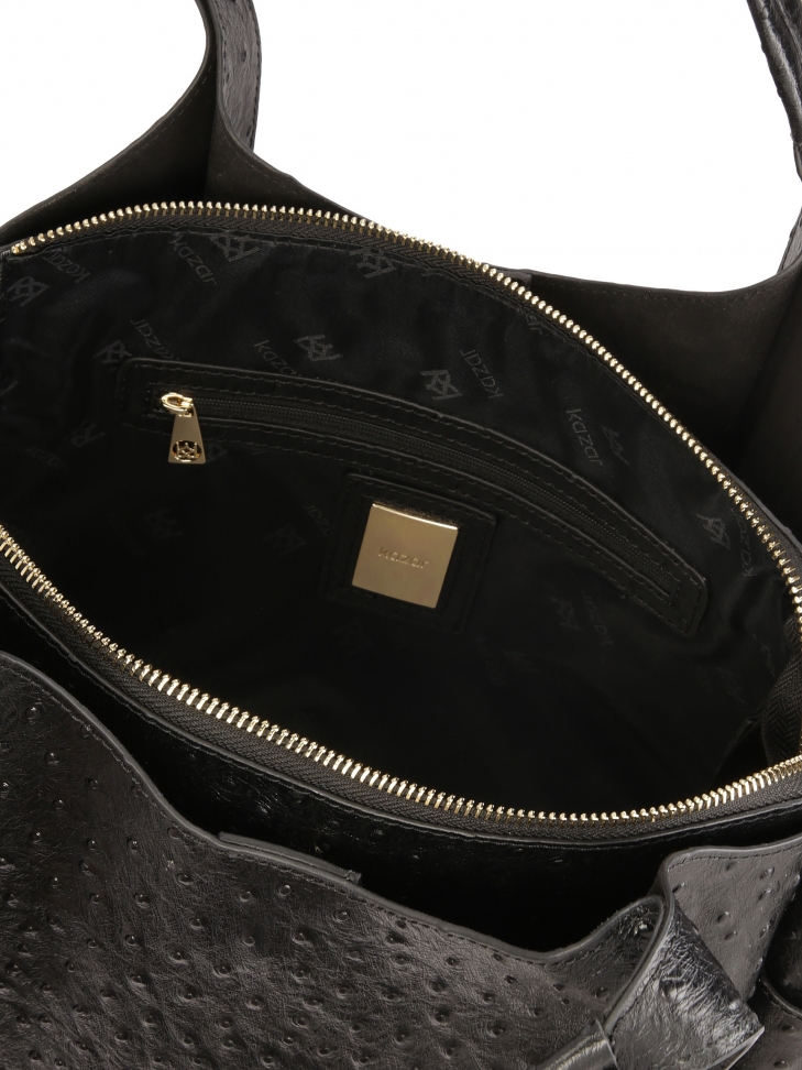 Efektowna torebka na ramię w strusi wzór