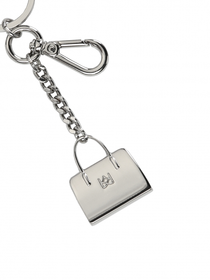 Metalowy brelok z zawieszką torebką