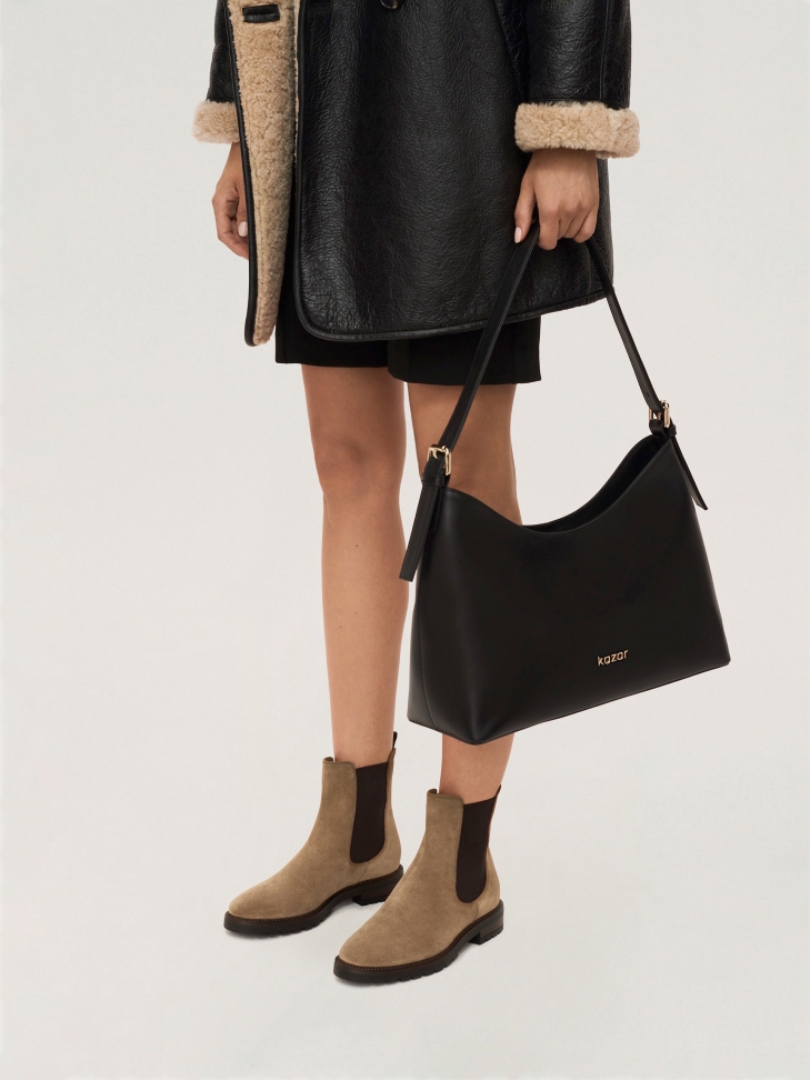 Klasyczne sztyblety damskie z brązowego zamszu