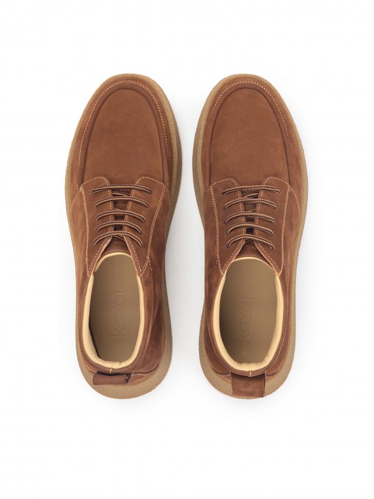 Modne sneakersy męskie z nubuku z prostą podeszwą