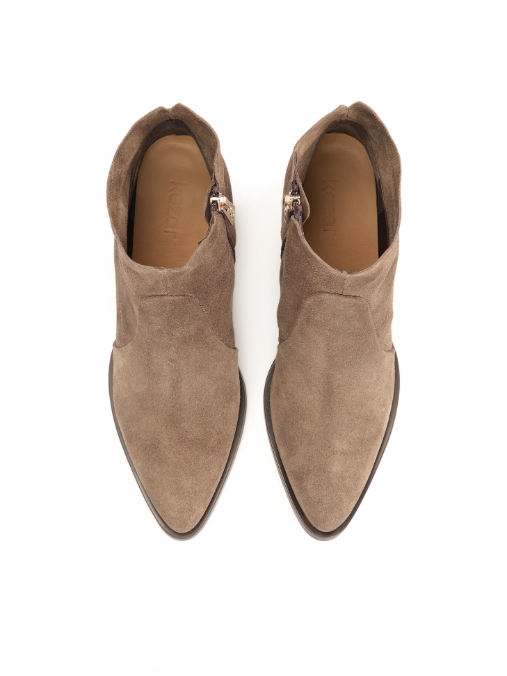 Botki z suwakiem na szerokim obcasie