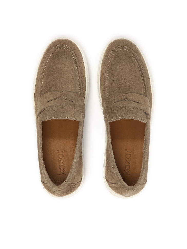 Taupe sneakersy z wsuwaną cholewką