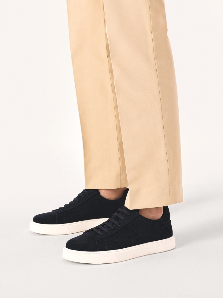 Granatowe sneakersy z zamszu