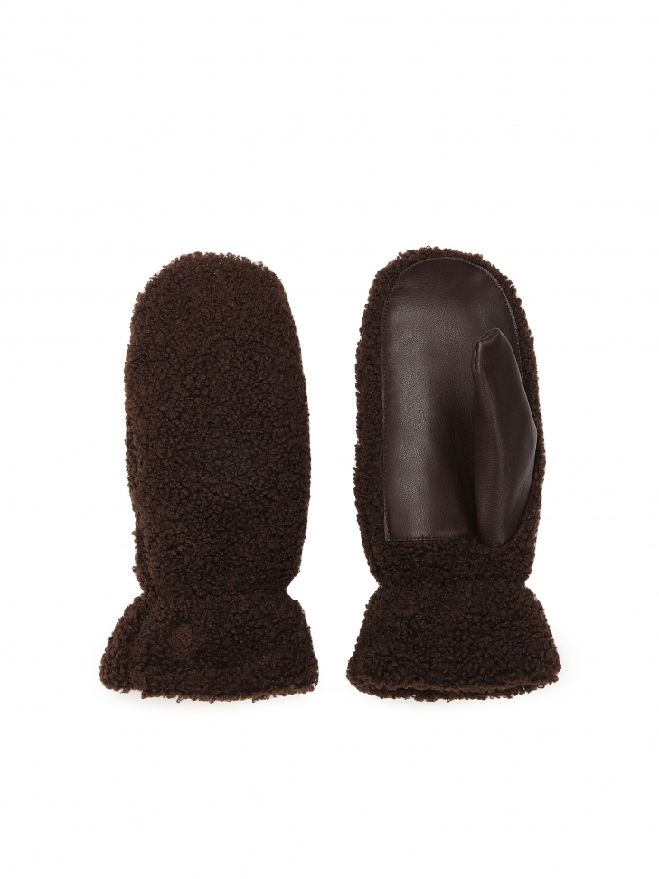 Brązowe rękawiczki na jeden palec