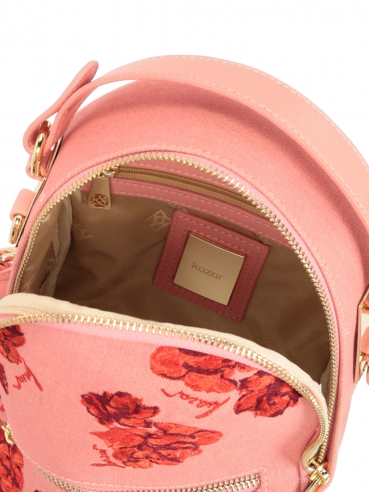 Plecak 2w1 z różowej tkaniny w kwiaty