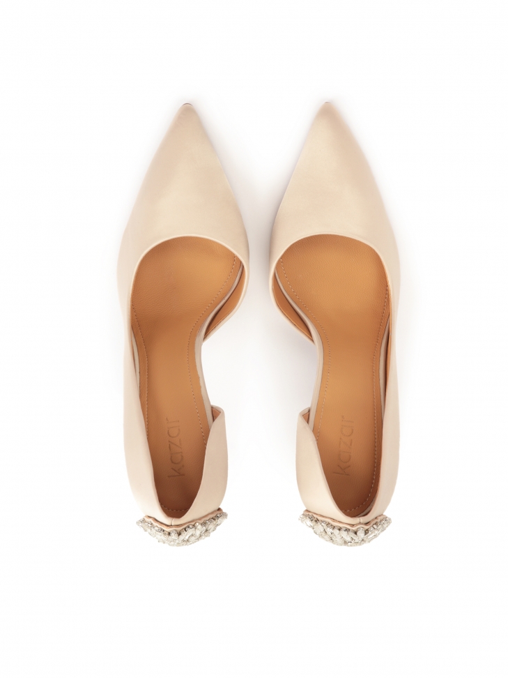 Luksusowe czółenka ślubne z cyrkoniami