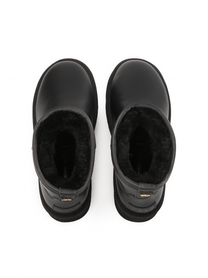 Skórzane śniegowce ocieplane wełną