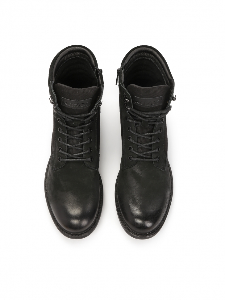 Wysokie trzewiki z zamszu i nubuku