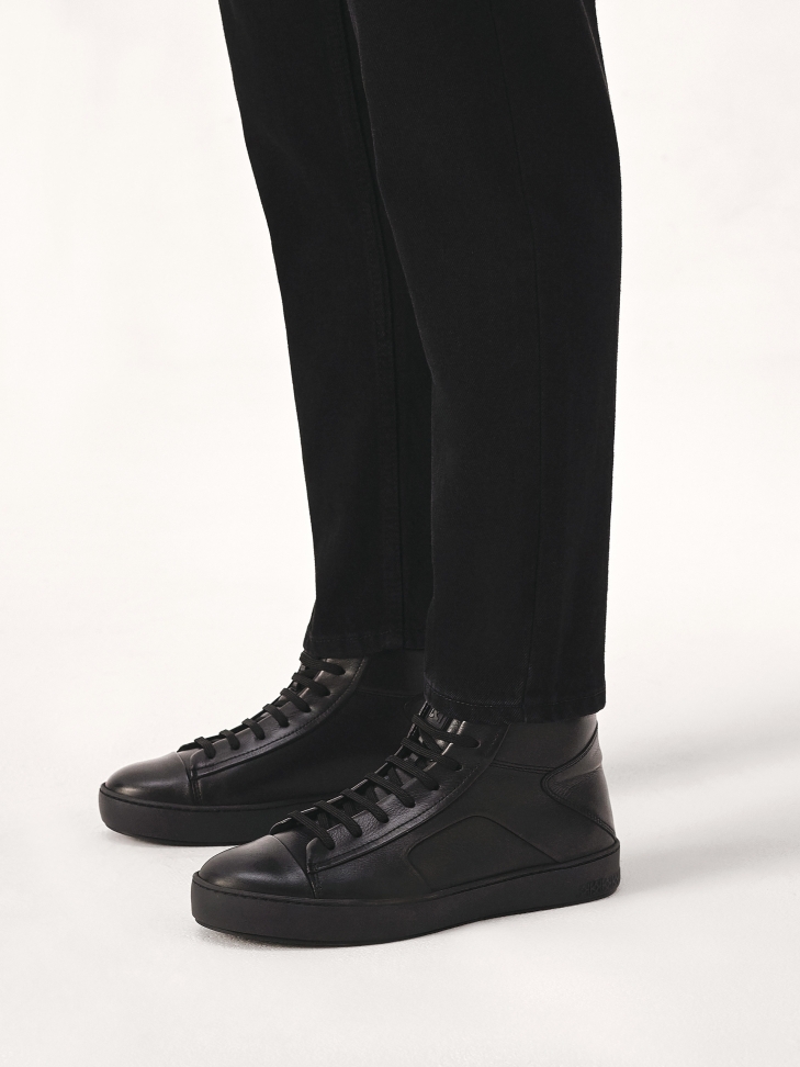 Skórzane sneakersy za kostkę