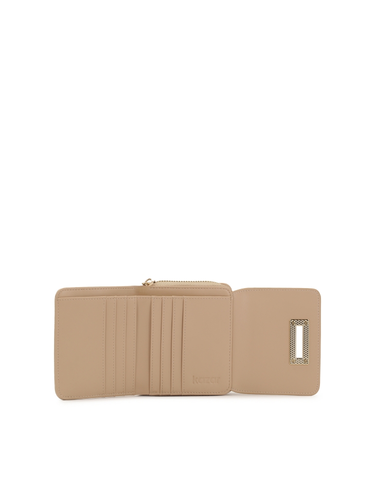 Beżowy portfel w elegancki wzór