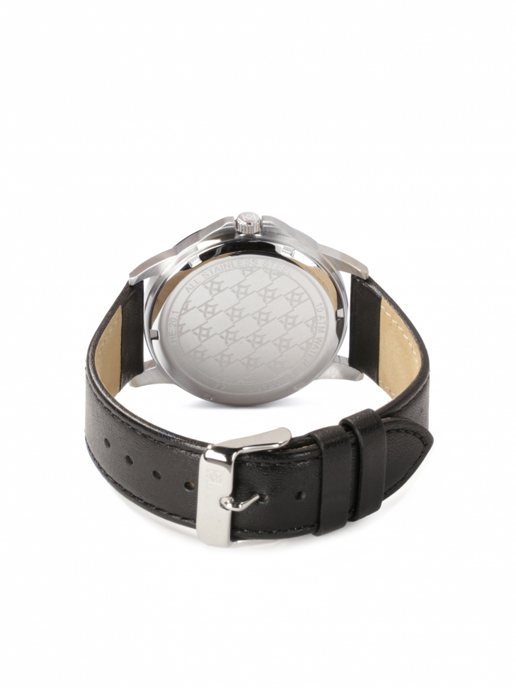 Ponadczasowy zegarek na skórzanym czarnym pasku