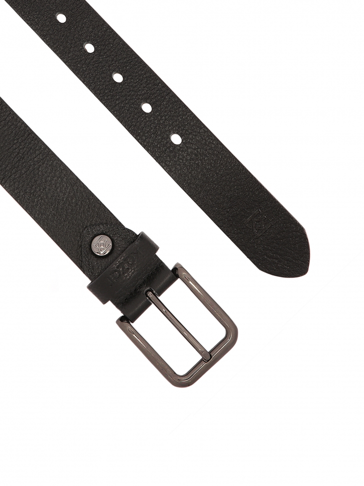 Czarny pasek z groszkowej skóry