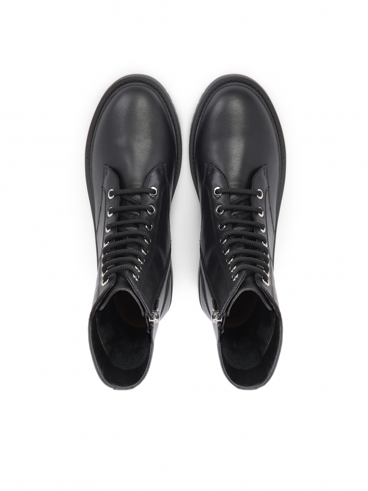 Ocieplane trzewiki damskie z suwakiem i sznurowaniem