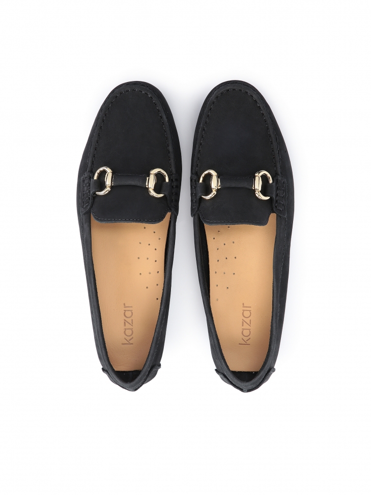 Klasyczne mokasyny z nubuku z wypustkami na podeszwie