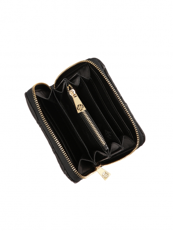 Miękki skórzany portfel z pikowaniem