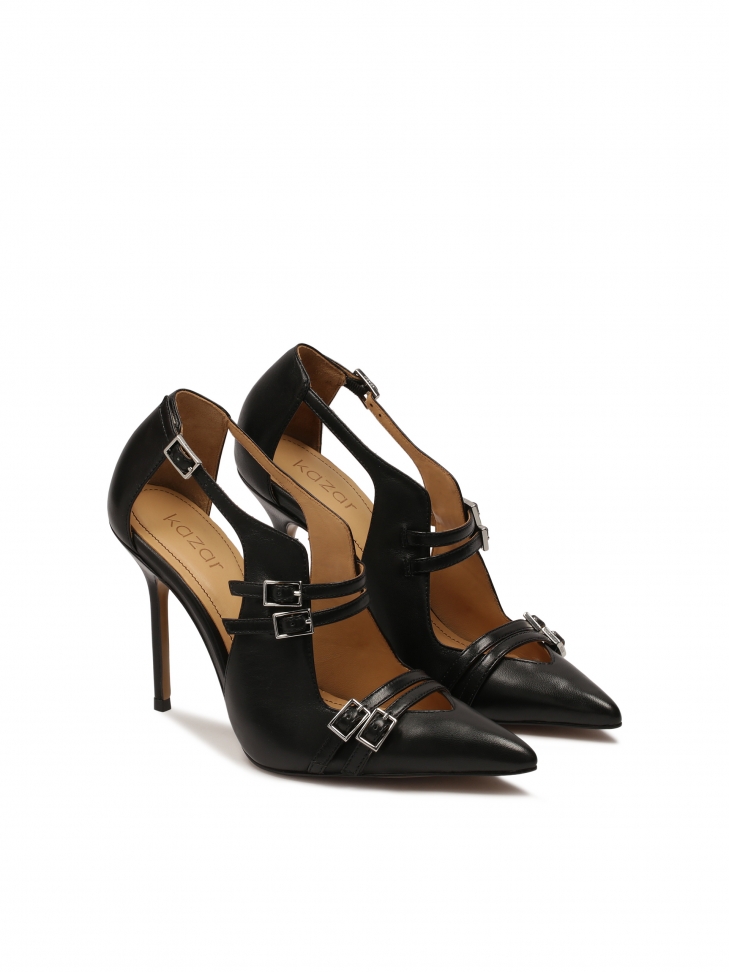 Awangardowe czółenka z półotwartą cholewką