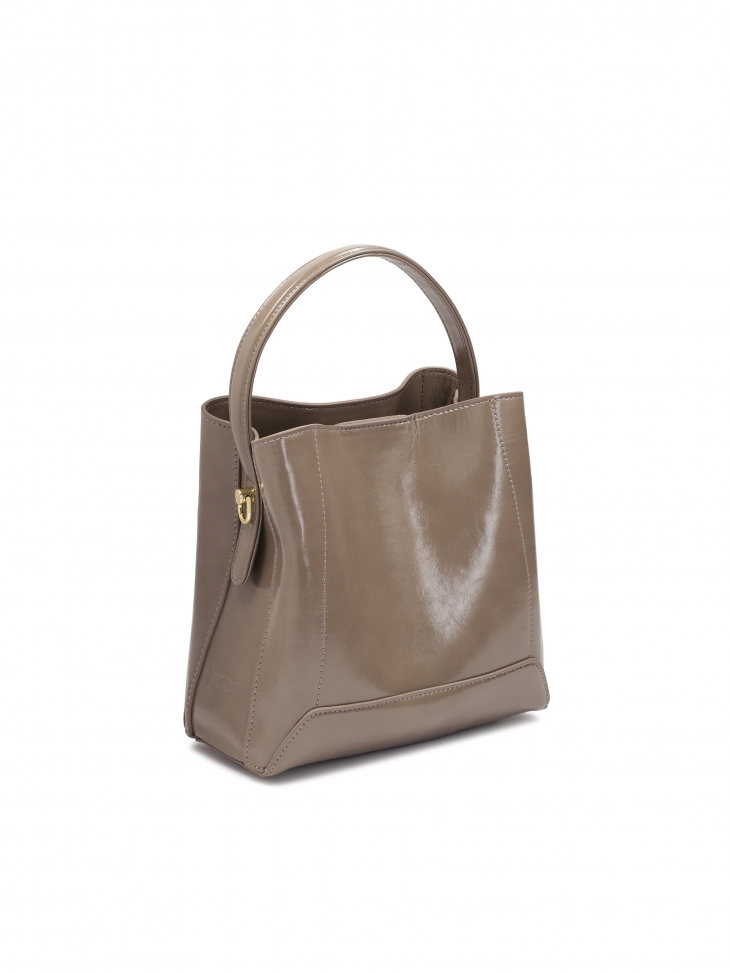 Taupe torebka z uchwytem do ręki i odpinanym paskiem