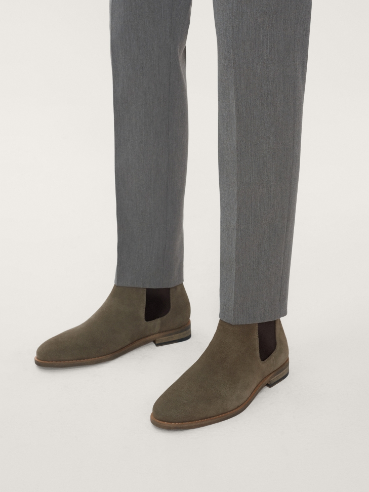 Szare zamszowe sztyblety męskie