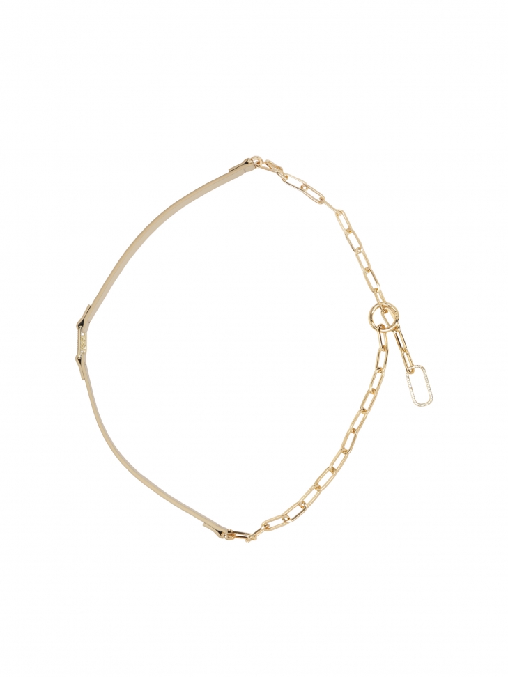 Ozdobny pasek z yształkami i łańcuchem