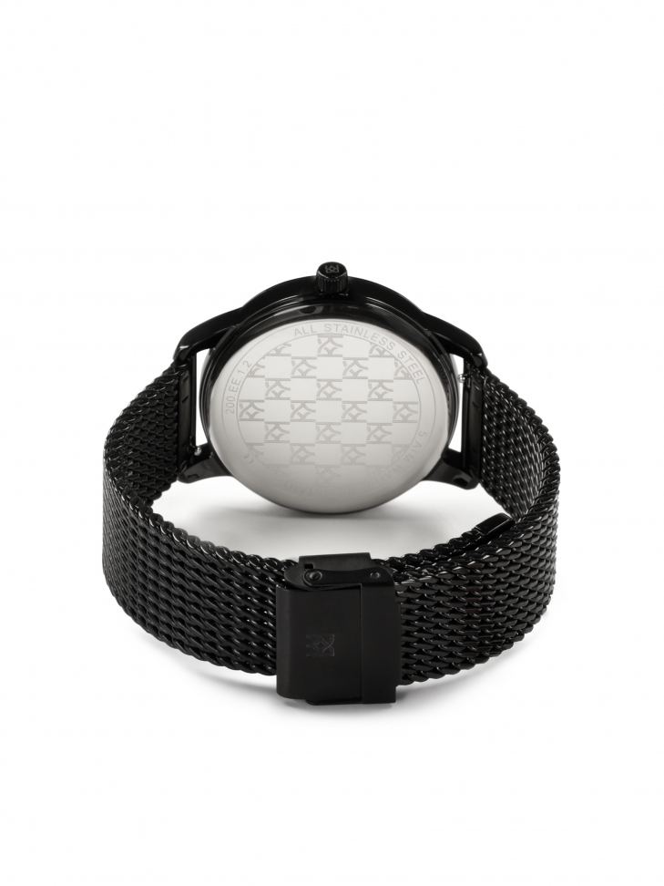 Czarny zegarek na bransolecie mesh