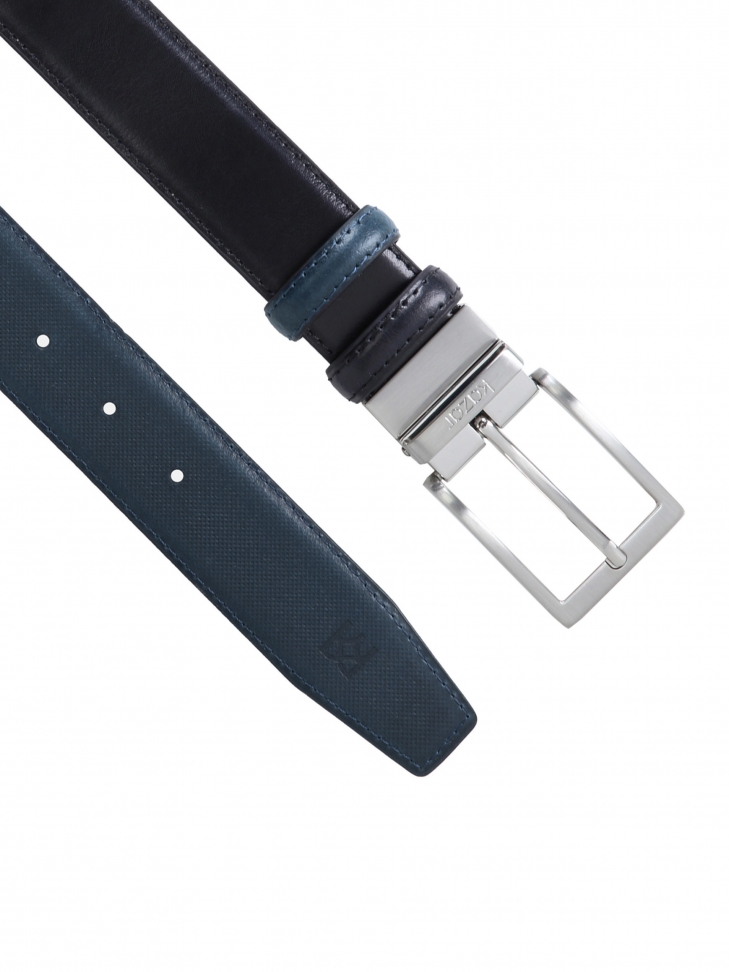 Granatowo-czarny pasek dwustronny