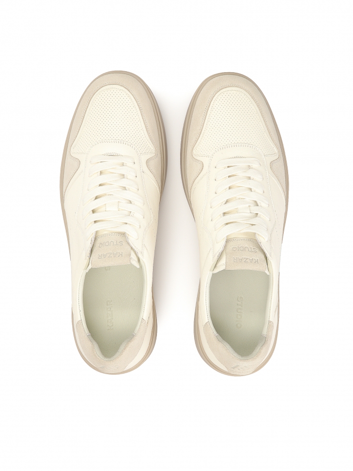 Sznurowane sneakersy z łączonych materiałów