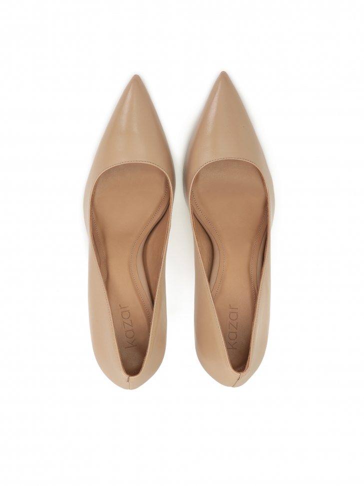 Skórzane czółenka w kolorze nude