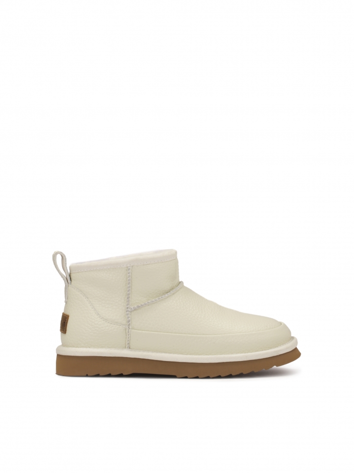 Skórzane śniegowce z wełną