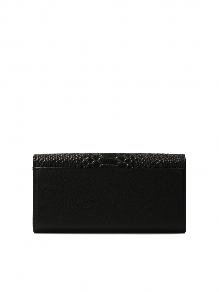 Duży prostokątny portfel z tłoczonym wzorem