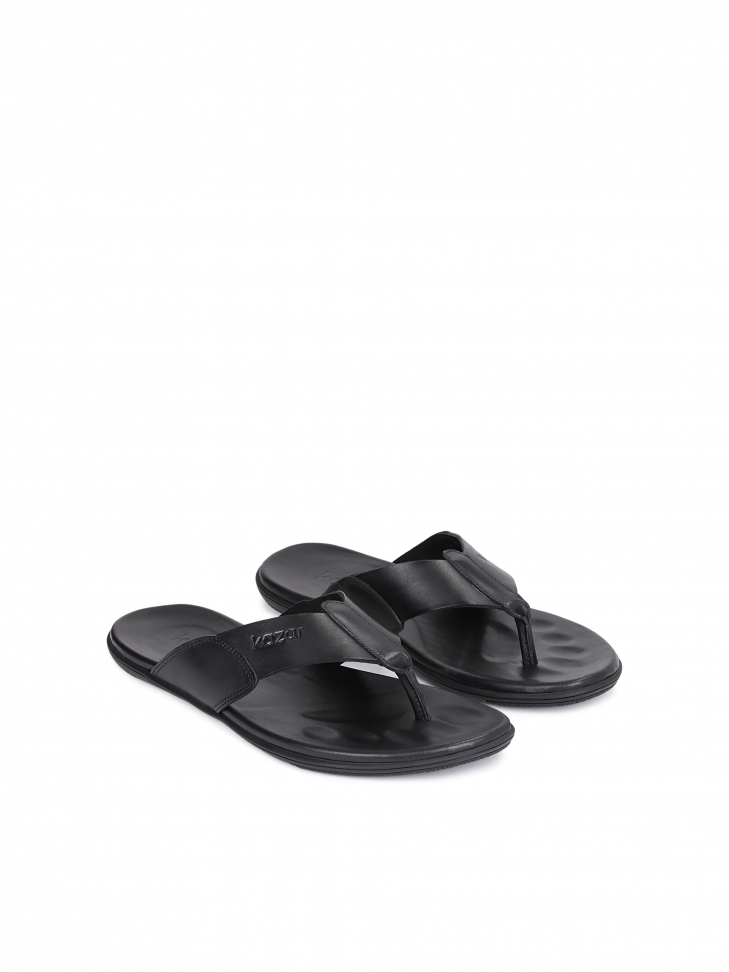 Czarne skórzane japonki męskie