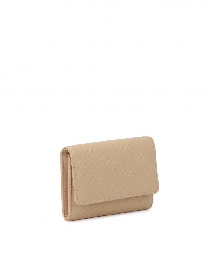 Portfel ze skóry tłoczonej w firmowy wzór