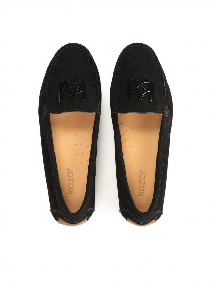 Komfortowe mokasyny z zamszu w czarnym kolorze